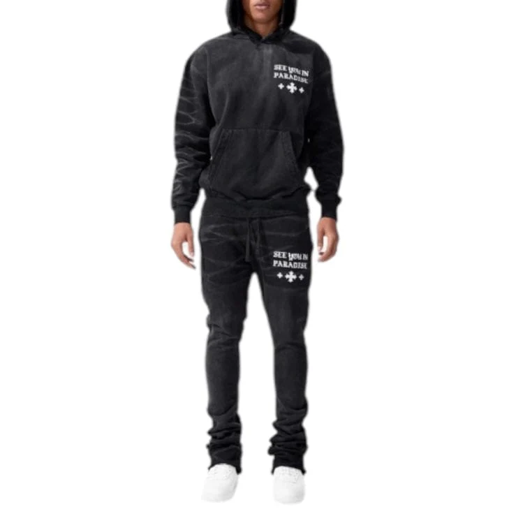 See You In Paradise Stacked Sweatpants (Vintage Black) 8639L - Image 5