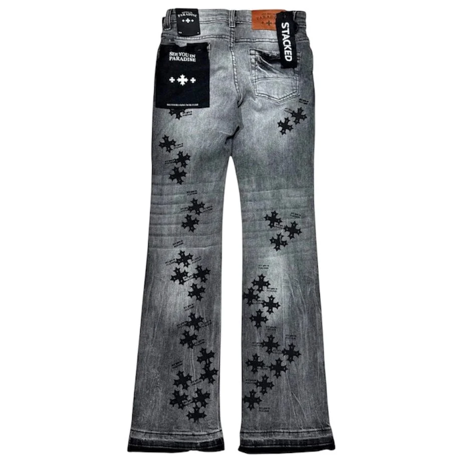 See You In Paradise Stamp Stacked Denim (Smoke Grey) JTF2293 - Image 2
