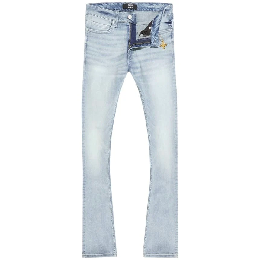 See You In Paradise Super Skinny Stacked First Class Denim (Sky Blue) - Image 3