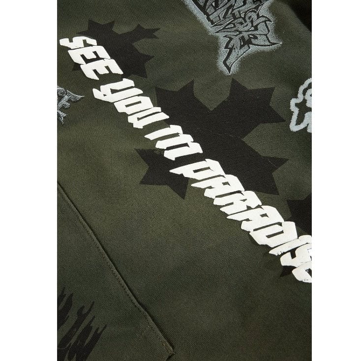 See You In Paradise The Reaper Pullover Hoodie (Olive) 8641H - Image 5