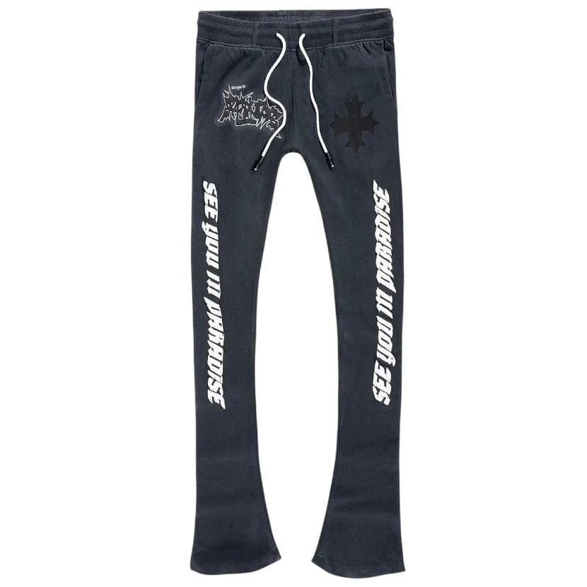 See You In Paradise The Reaper Stacked Sweatpants (Charcoal) 8641L - Image 2