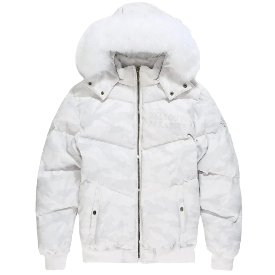 See You In Paradise The Wild One Camo Puffer Jacket (Arctic Camo) 91665C - Image 4