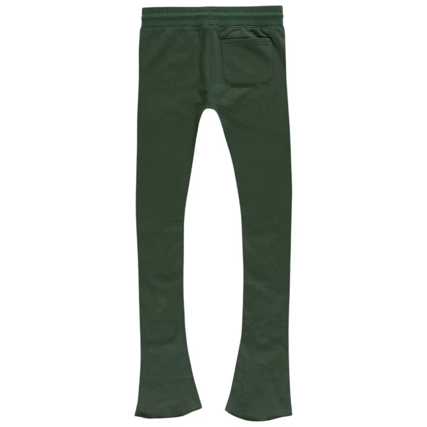 See You In Paradise Tonal Stacked Sweatpants (Deep Olive) - Image 3