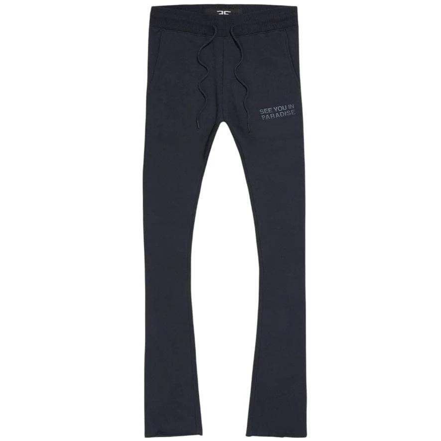 See You In Paradise Tonal Stacked Sweatpants (Navy) 8899L - Image 2