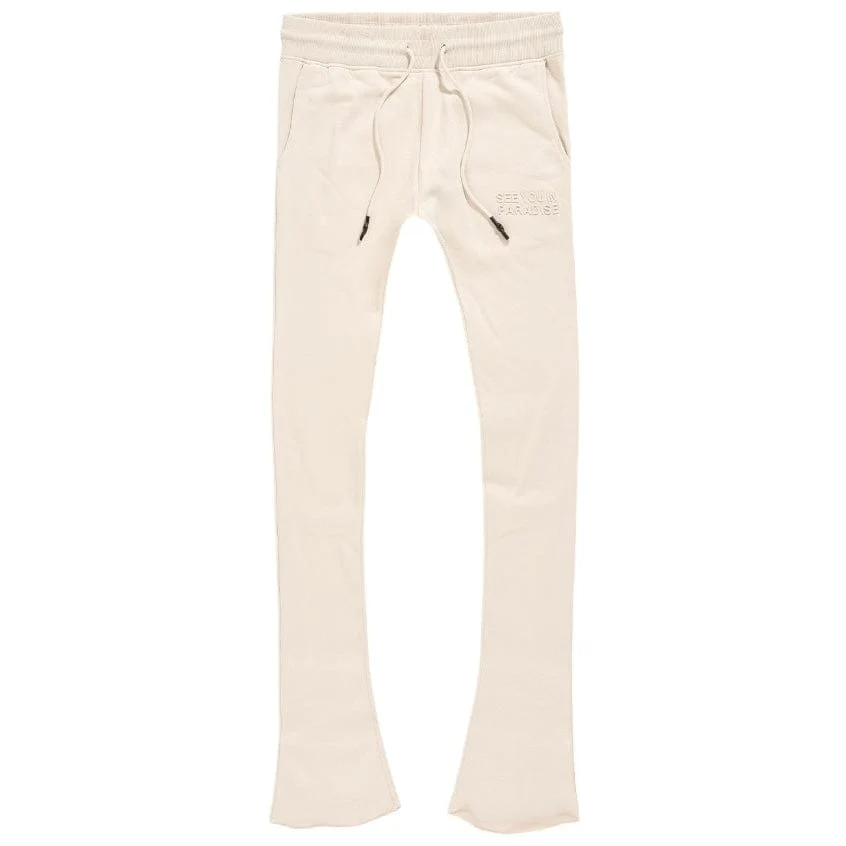See You In Paradise Tonal Stacked Sweatpants (Taupe Cream) - Image 2