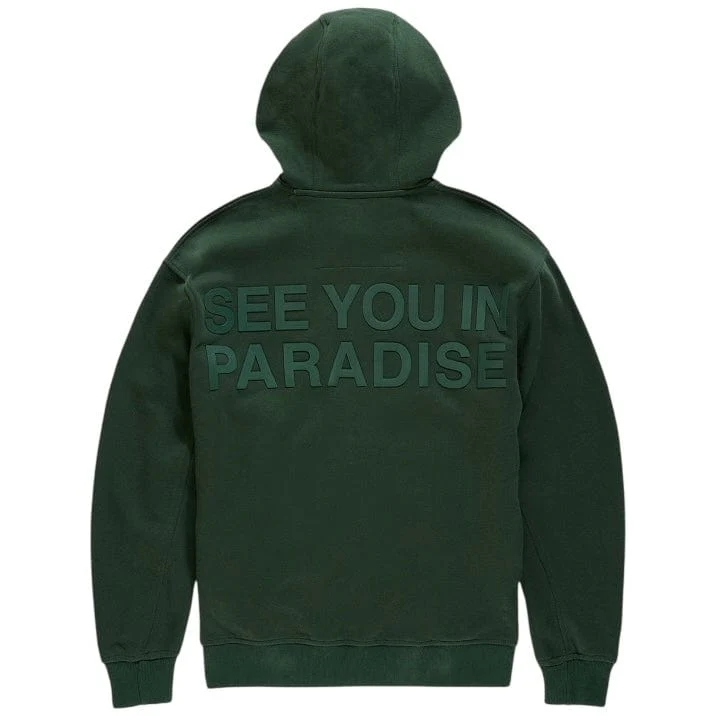 See You In Paradise Tonal Zip Up Hoodie (Deep Olive) 8863H - Image 6