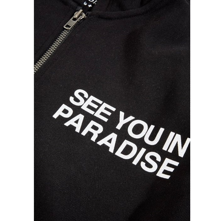 See You In Paradise Washed Zip Up Hoodie (Jet Black) 8897H - Image 3