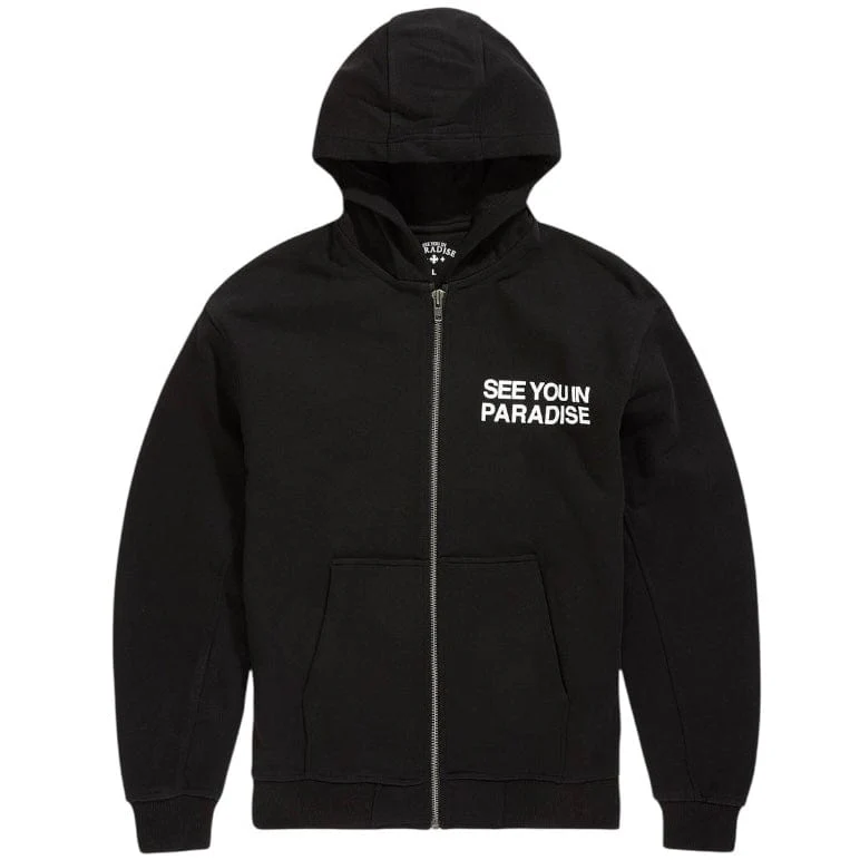See You In Paradise Washed Zip Up Hoodie (Jet Black) 8897H - Image 5