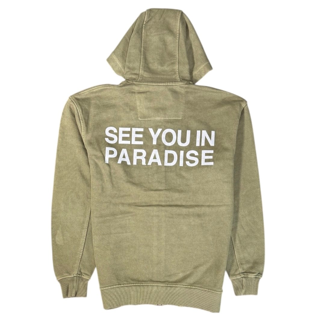 See You In Paradise Washed Zip Up Hoodie (Olive Wash) 8897H - Image 2
