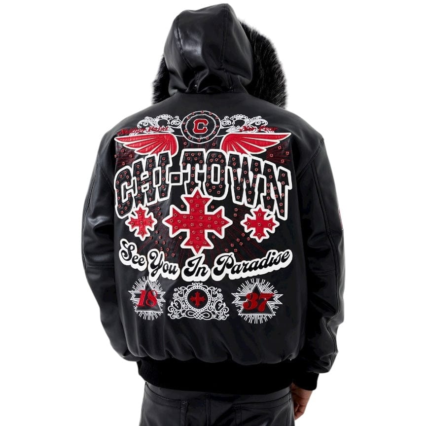 See You In Paradise Windy City Hooded Bomber Jacket (Black) 91748 - Image 2