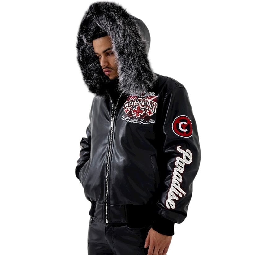 See You In Paradise Windy City Hooded Bomber Jacket (Black) 91748 - Image 3