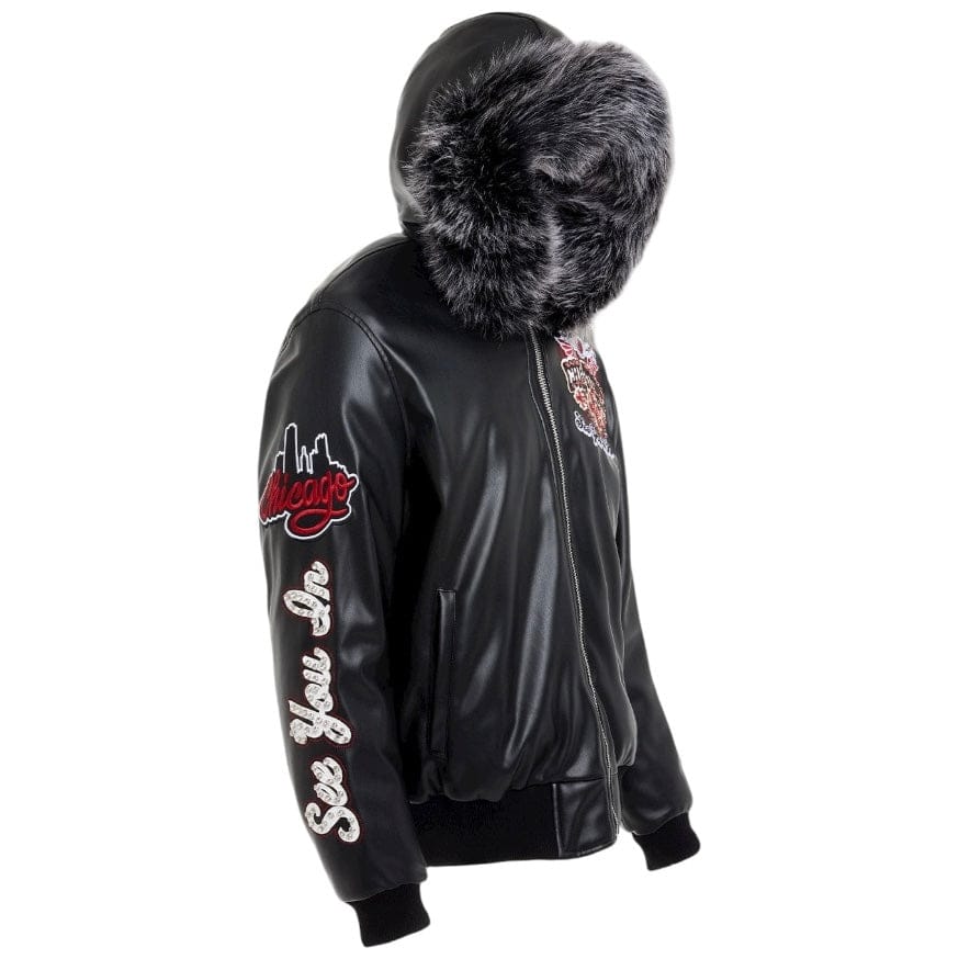 See You In Paradise Windy City Hooded Bomber Jacket (Black) 91748 - Image 7