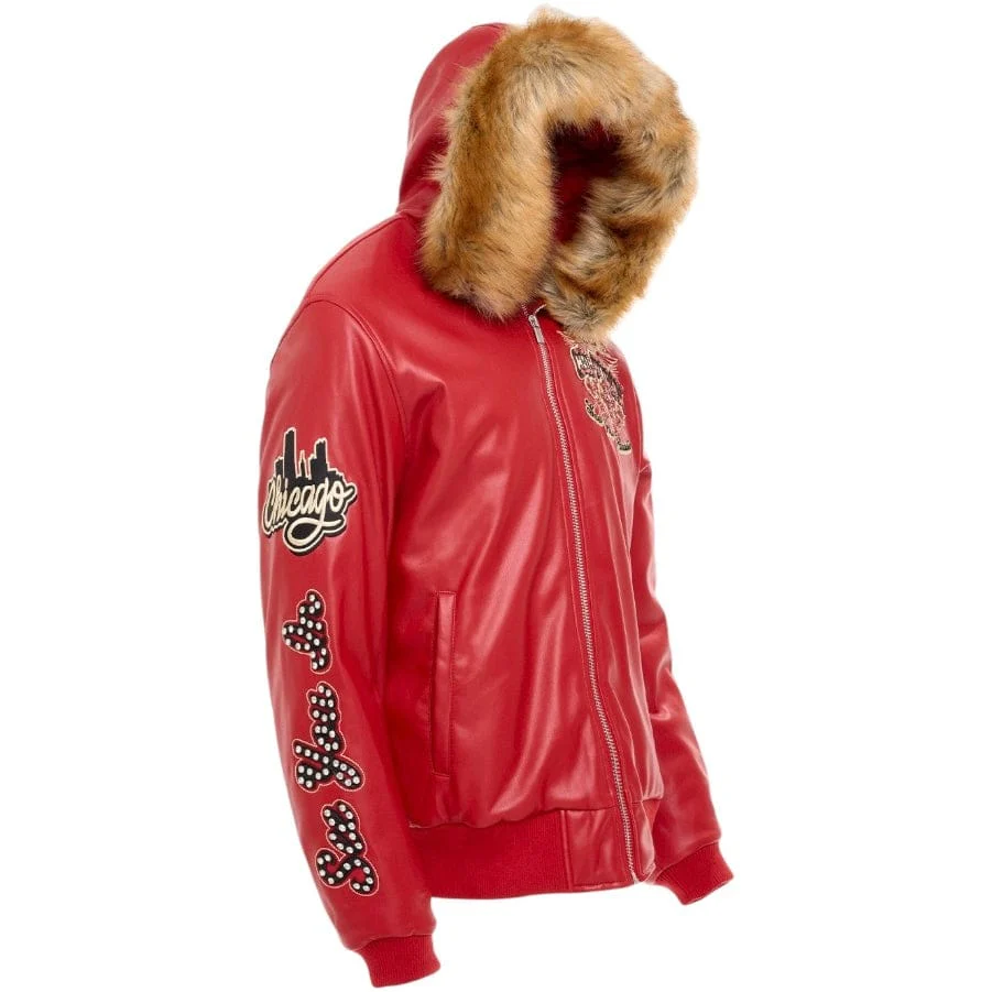 See You In Paradise Windy City Hooded Bomber Jacket (Red) 91748 - Image 7
