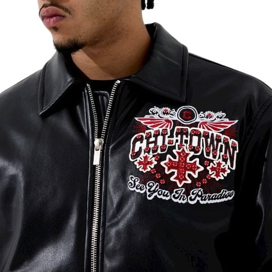 See You In Paradise Windy City Varsity Jacket (Black) 91747 - Image 5