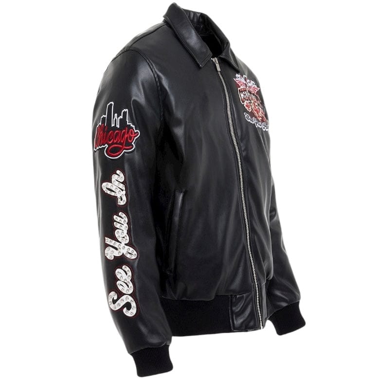 See You In Paradise Windy City Varsity Jacket (Black) 91747 - Image 7