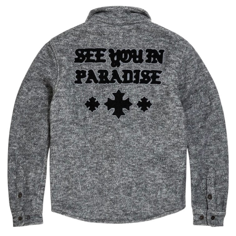 See You In Paradise Wool Embroidered Shacket (Charcoal) 2569 - Image 4