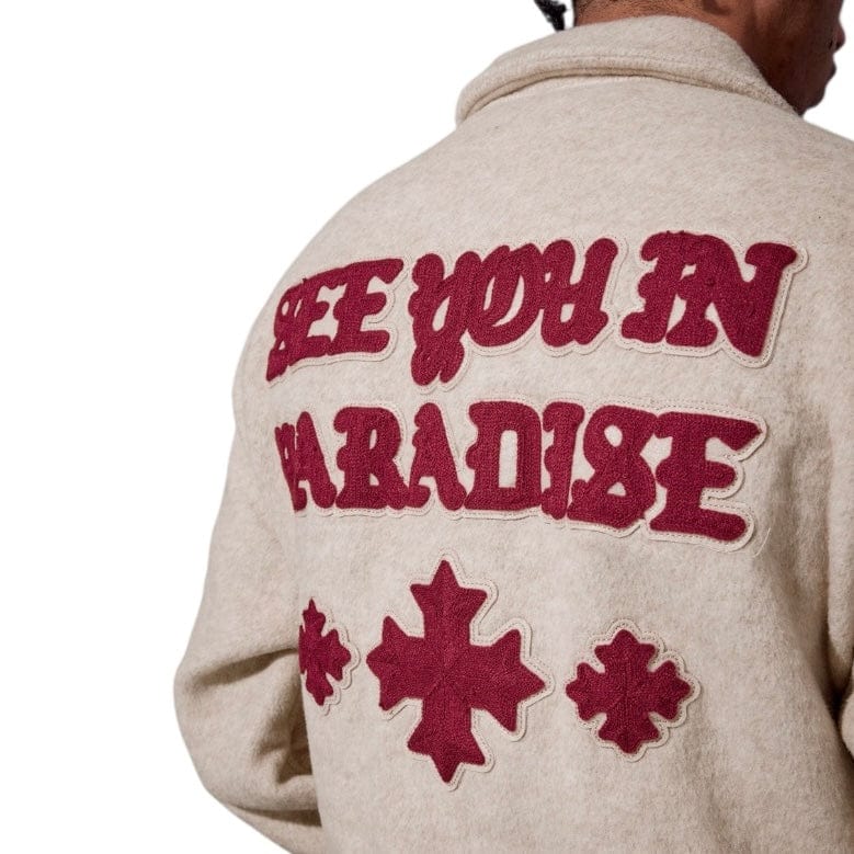 See You In Paradise Wool Embroidered Shacket (Cream) 2569 - Image 2