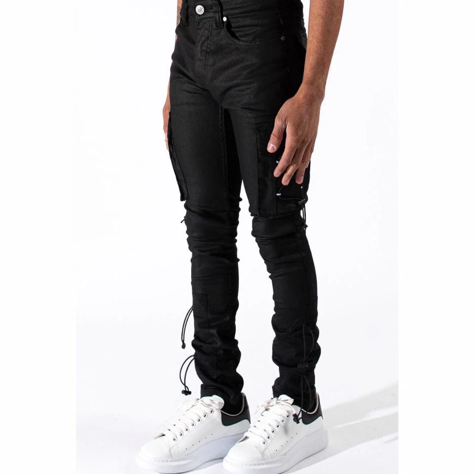Serenede 1111 Cargo Jeans (Black Wax) 1111-W - Image 3