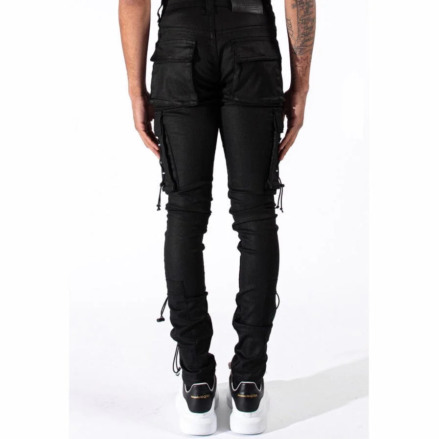 Serenede 1111 Cargo Jeans (Black Wax) 1111-W - Image 4