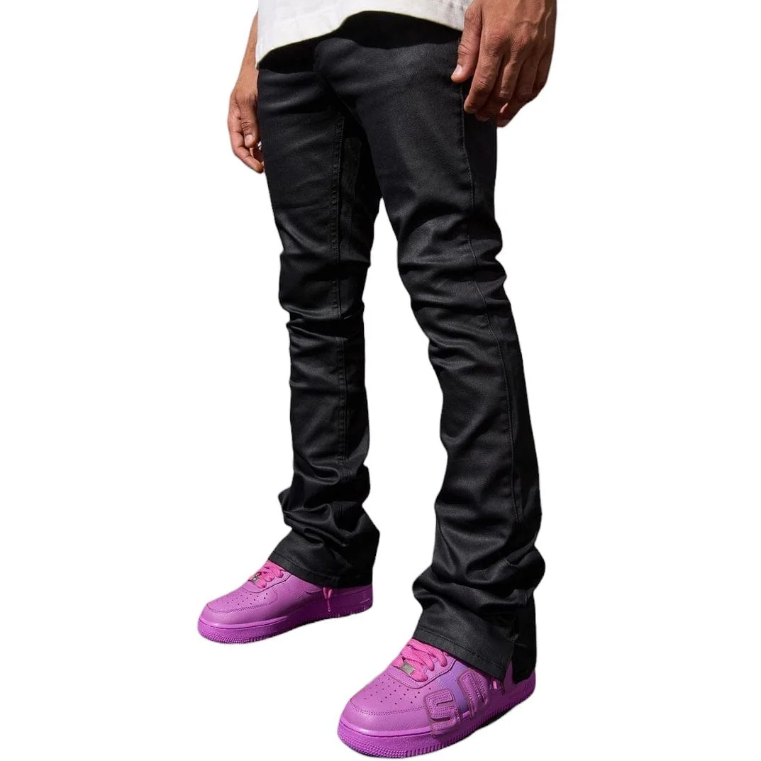 Serenede Caviar Wax Stacked Jean (Black) CWSJ-BLK - Image 2