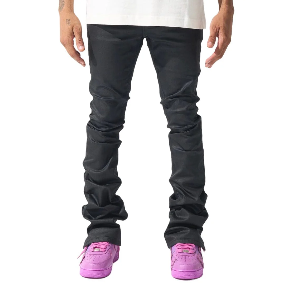 Serenede Caviar Wax Stacked Jean (Black) CWSJ-BLK - Image 4