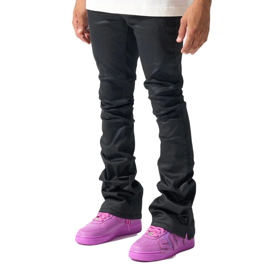 Serenede Caviar Wax Stacked Jean (Black) CWSJ-BLK - Image 5