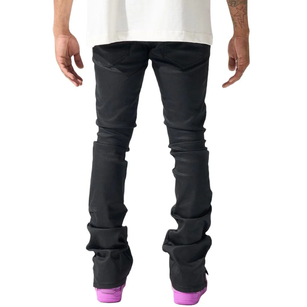 Serenede Caviar Wax Stacked Jean (Black) CWSJ-BLK - Image 6
