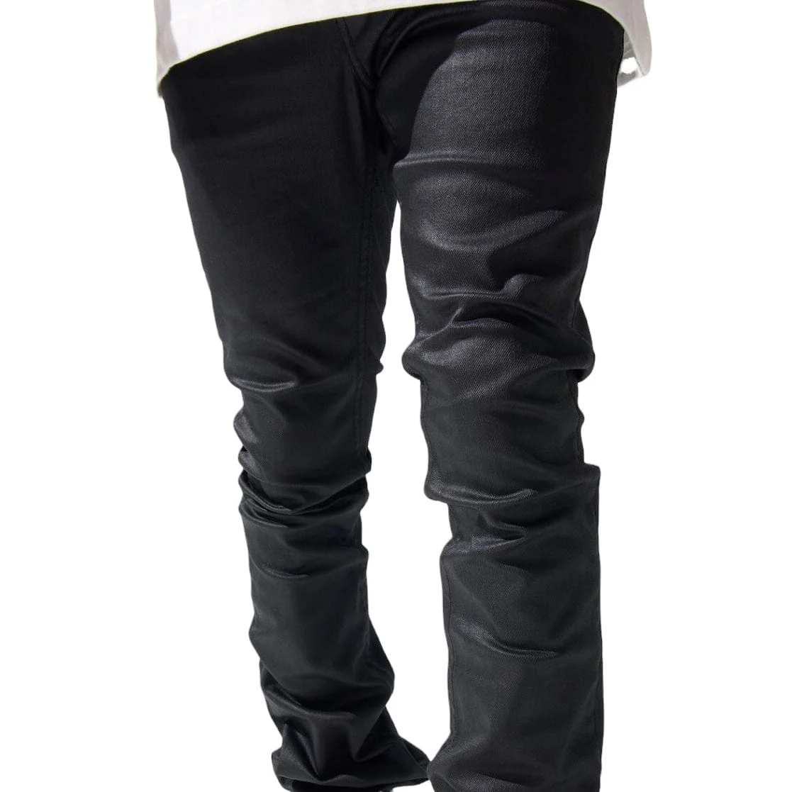 Serenede Caviar Wax Stacked Jean (Black) CWSJ-BLK - Image 7