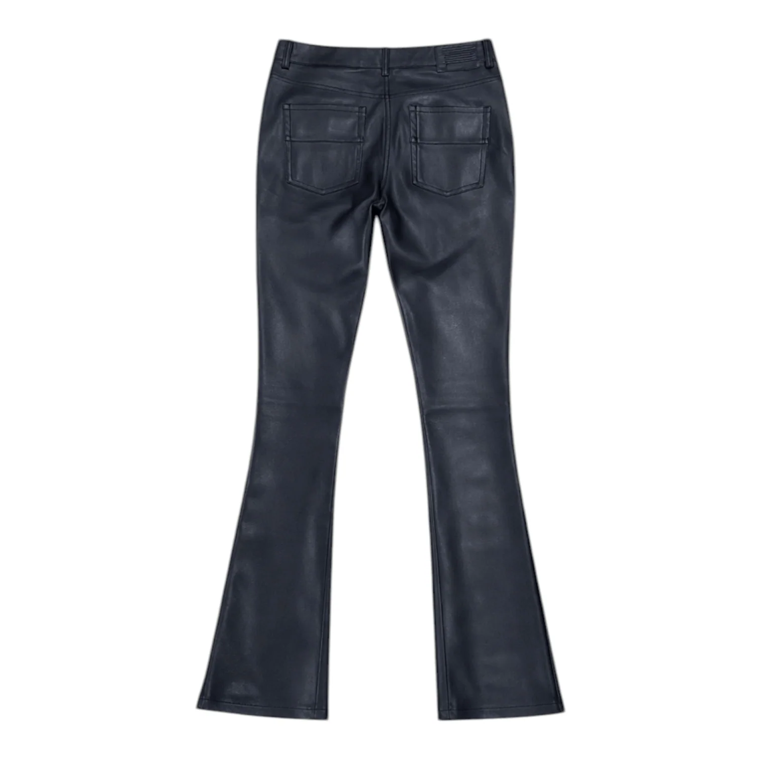Serenede Stone Stacked Faux Leather Pant (Black) STONE-BLKSTACK - Image 2