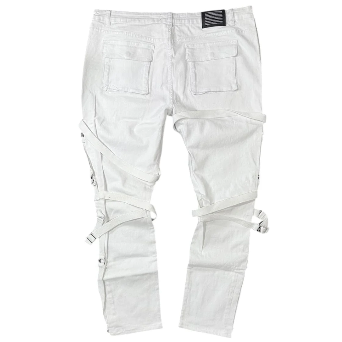 Serenede Strapped Denim Jean (White) SRND126 - Image 2