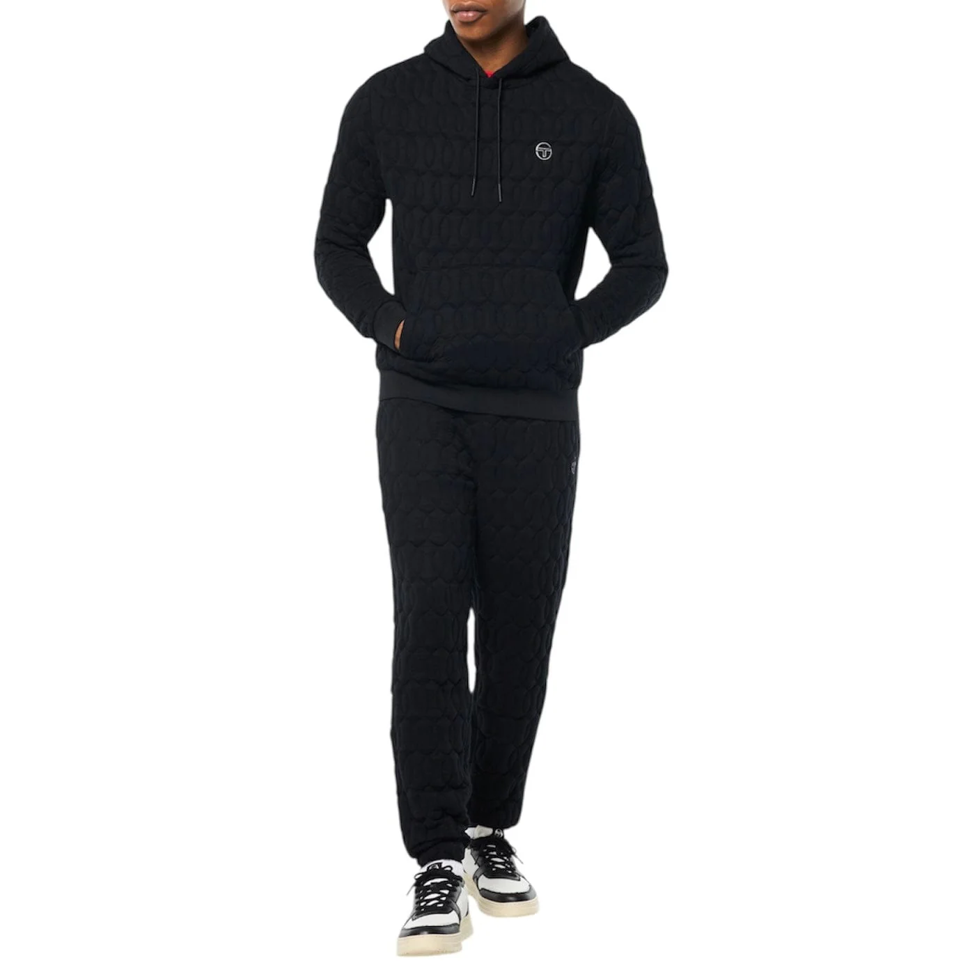 Sergio Tacchini Aversa Quilted Hoodie & Sweatpants Set (Black Beauty)