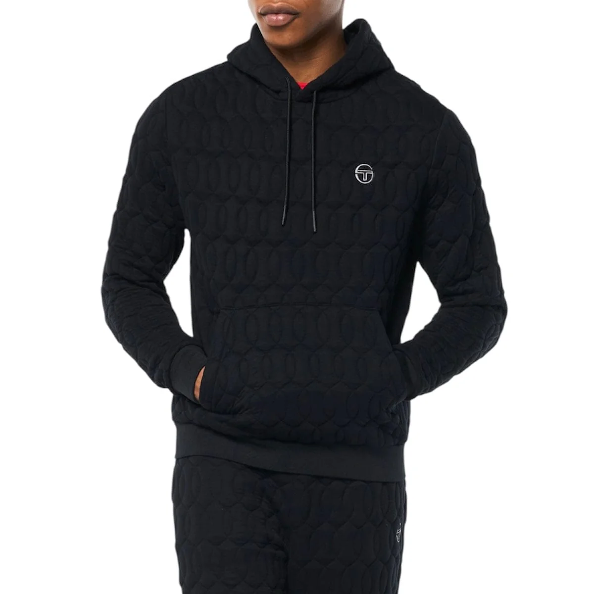 Sergio Tacchini Aversa Quilted Hoodie & Sweatpants Set (Black Beauty) - Image 3