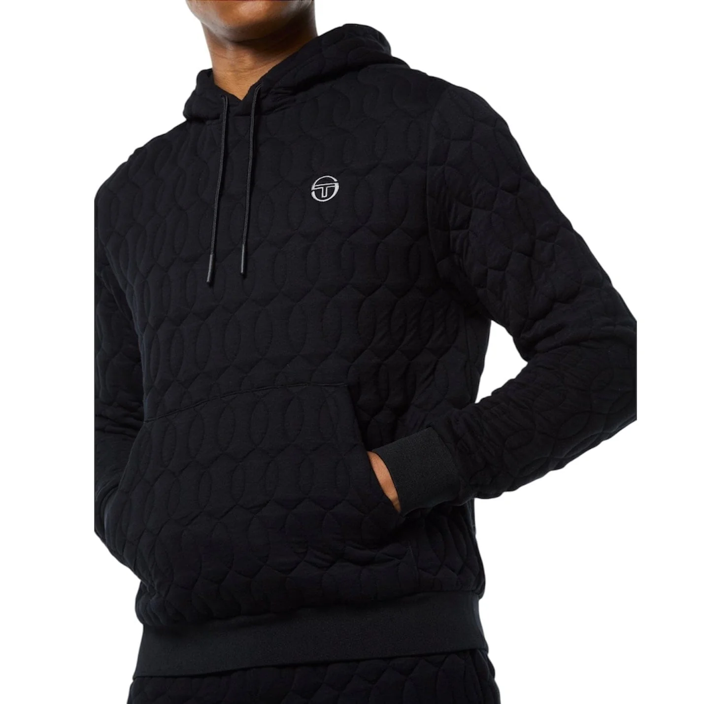 Sergio Tacchini Aversa Quilted Hoodie & Sweatpants Set (Black Beauty) - Image 4