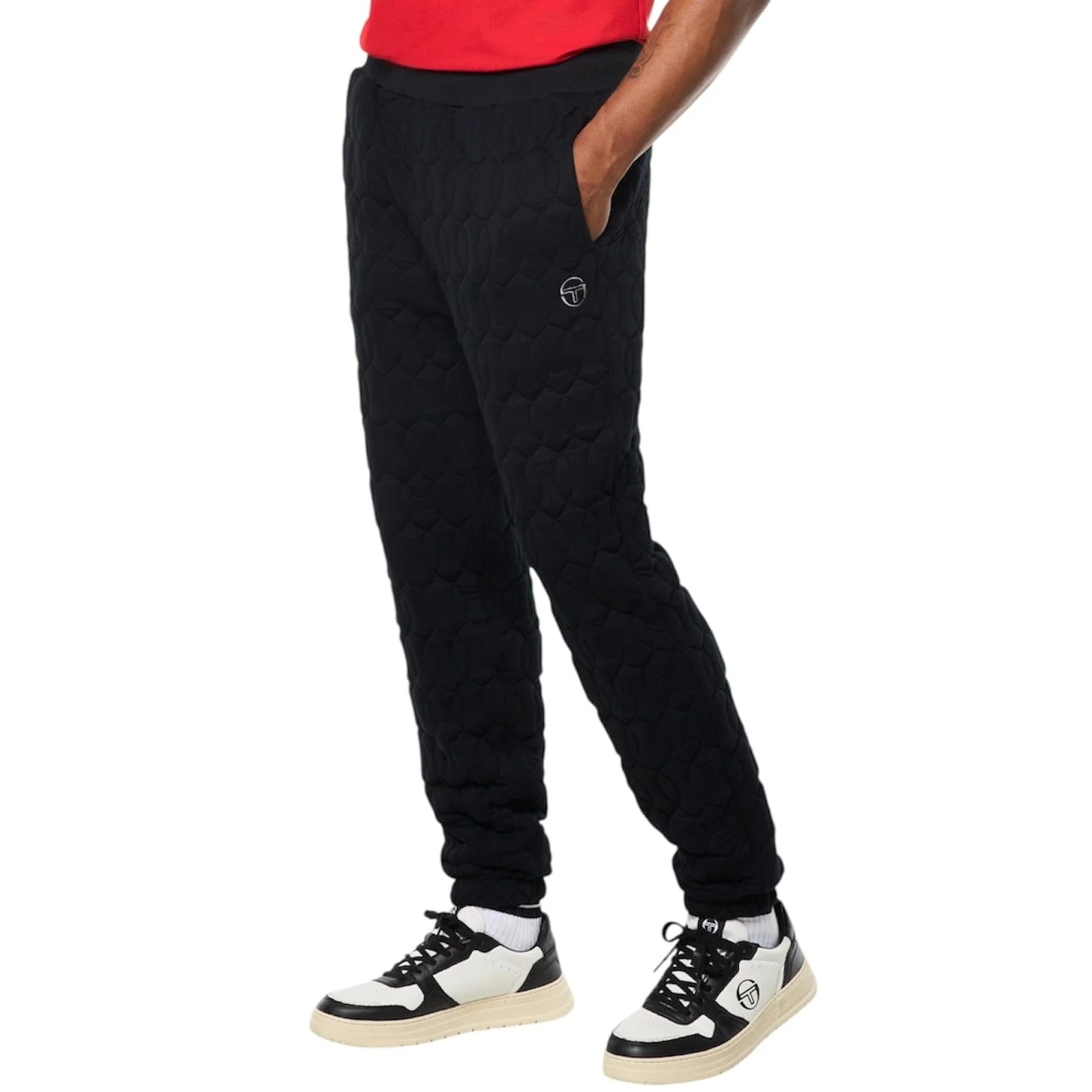 Sergio Tacchini Aversa Quilted Hoodie & Sweatpants Set (Black Beauty) - Image 6