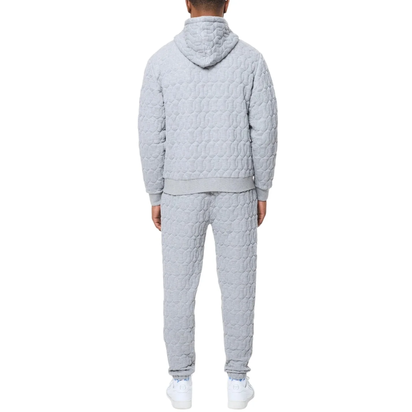 Sergio Tacchini Aversa Quilted Hoodie & Sweatpants Set (Light Heather Grey) - Image 2