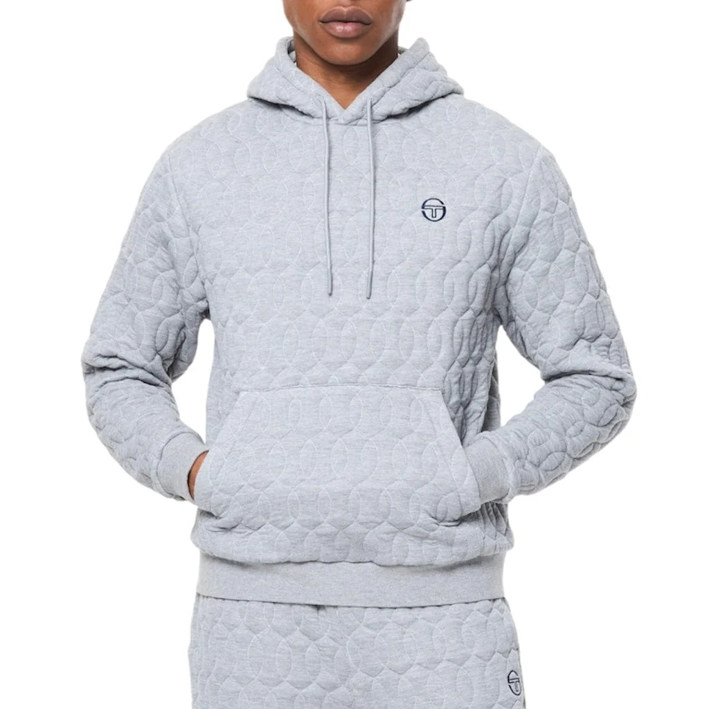 Sergio Tacchini Aversa Quilted Hoodie & Sweatpants Set (Light Heather Grey) - Image 3