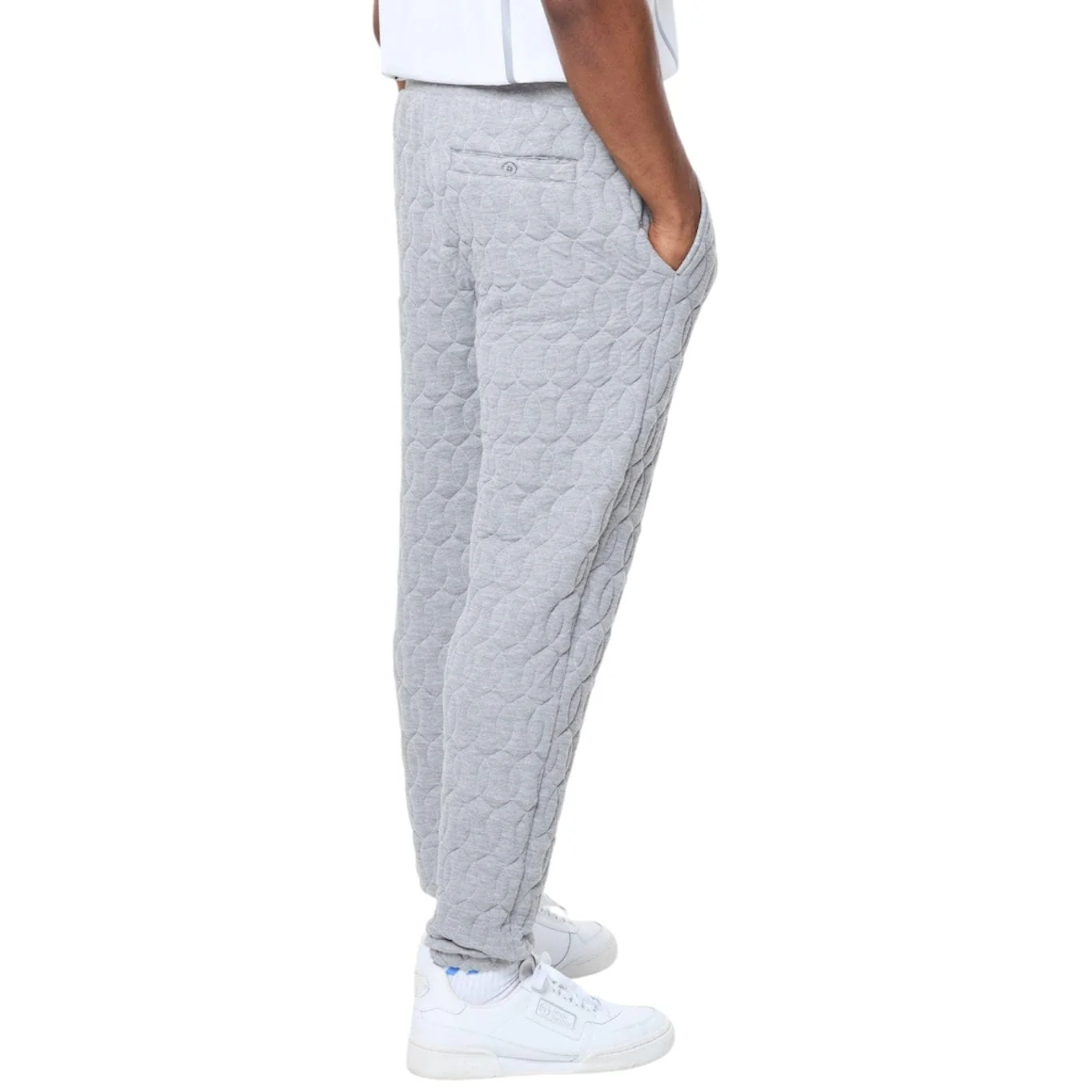 Sergio Tacchini Aversa Quilted Hoodie & Sweatpants Set (Light Heather Grey) - Image 7