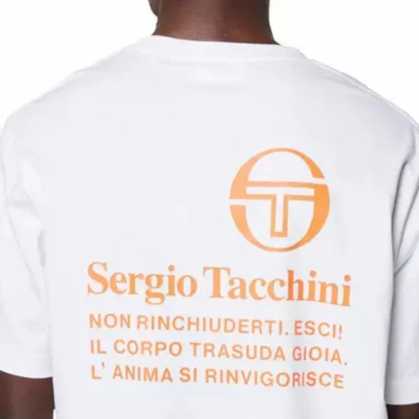 Sergio Tacchini Vernazza Tee (White/Dragon Fire) - Image 2