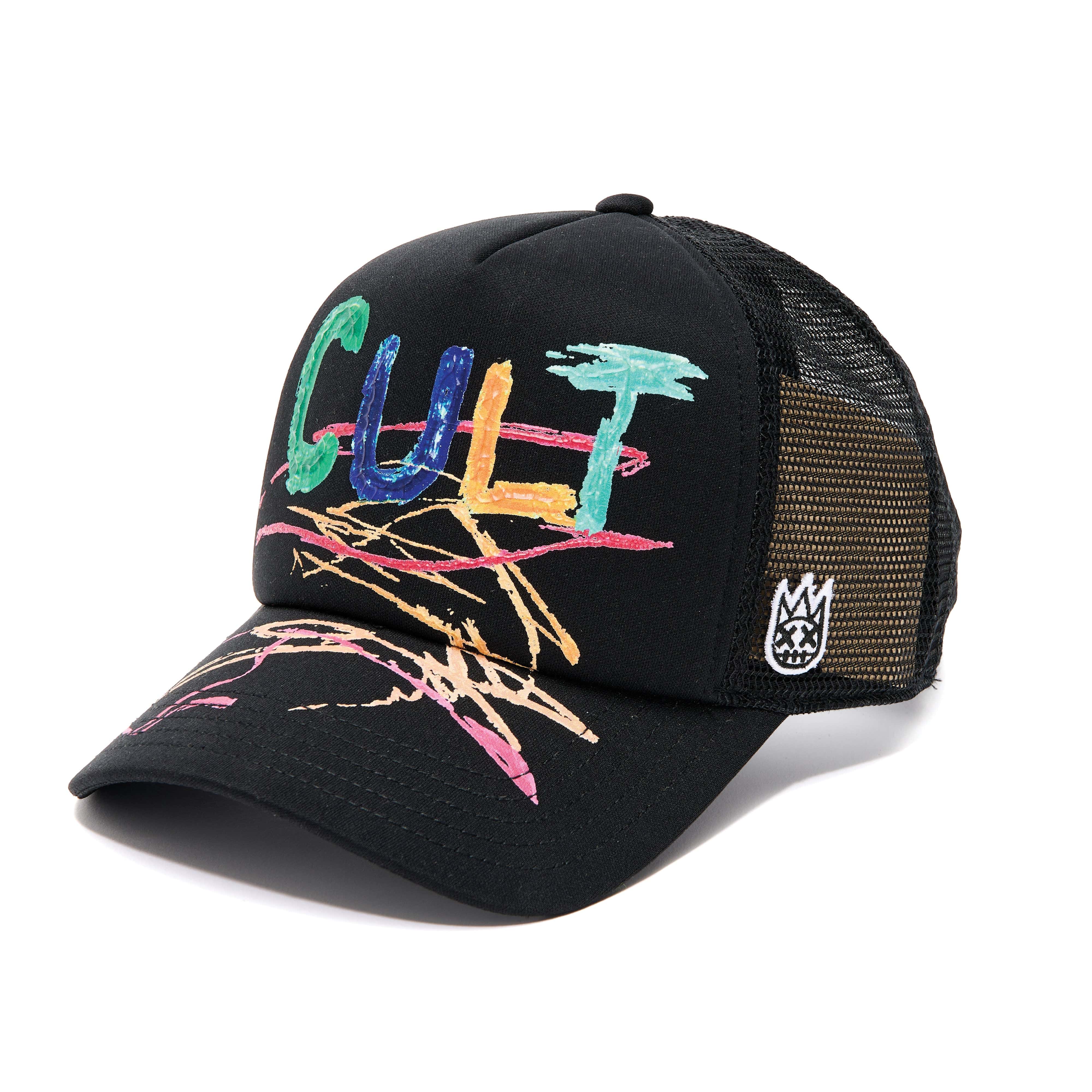 Shimuchan Black Foam Trucker Hat – Hand Drawn Logo Cap