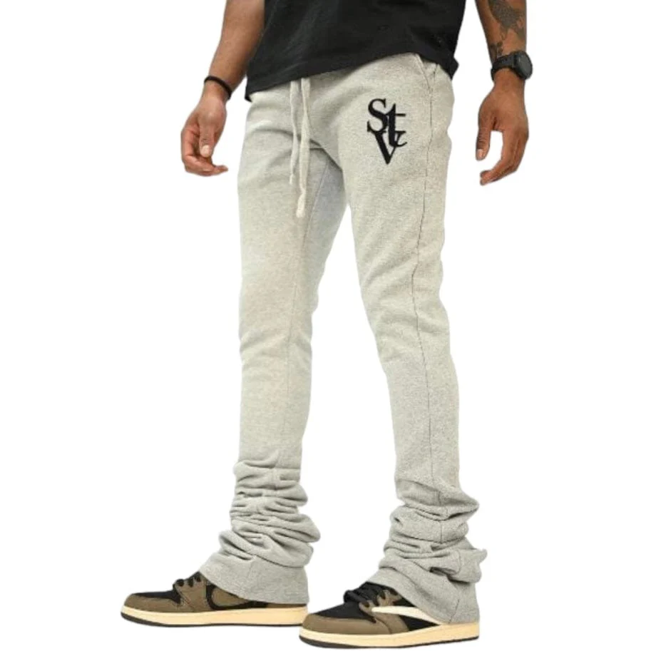 Si Tu Veux Logo Super Stacked Jogger (Heather Gray) TV0092 - Image 2