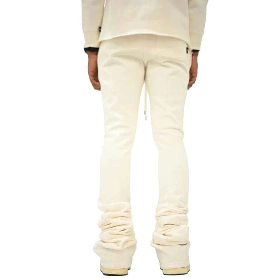 Si Tu Veux Veux Super Stacked Joggers (Ivory) TV0088 - Image 3