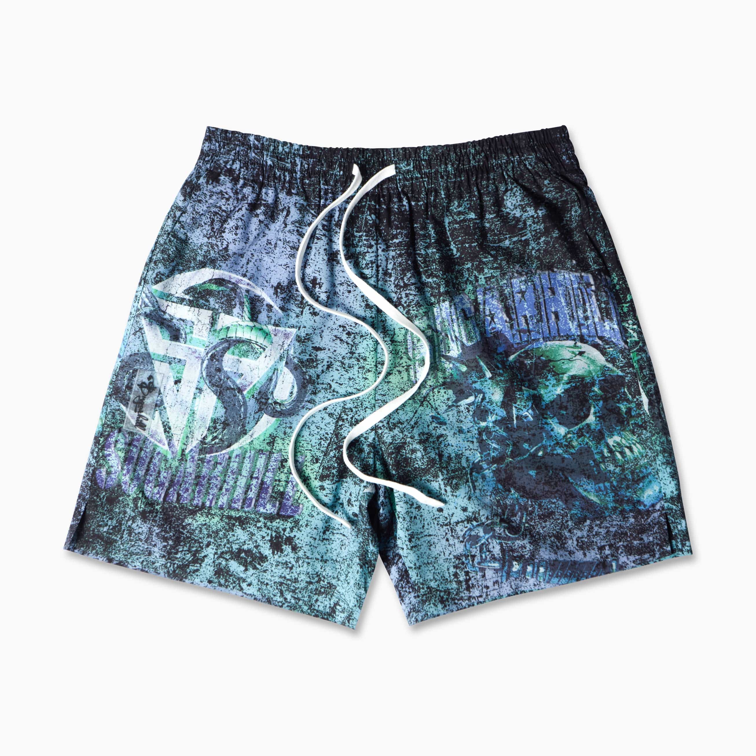 "Skid" Poly Shorts (green/purple) - Image 5