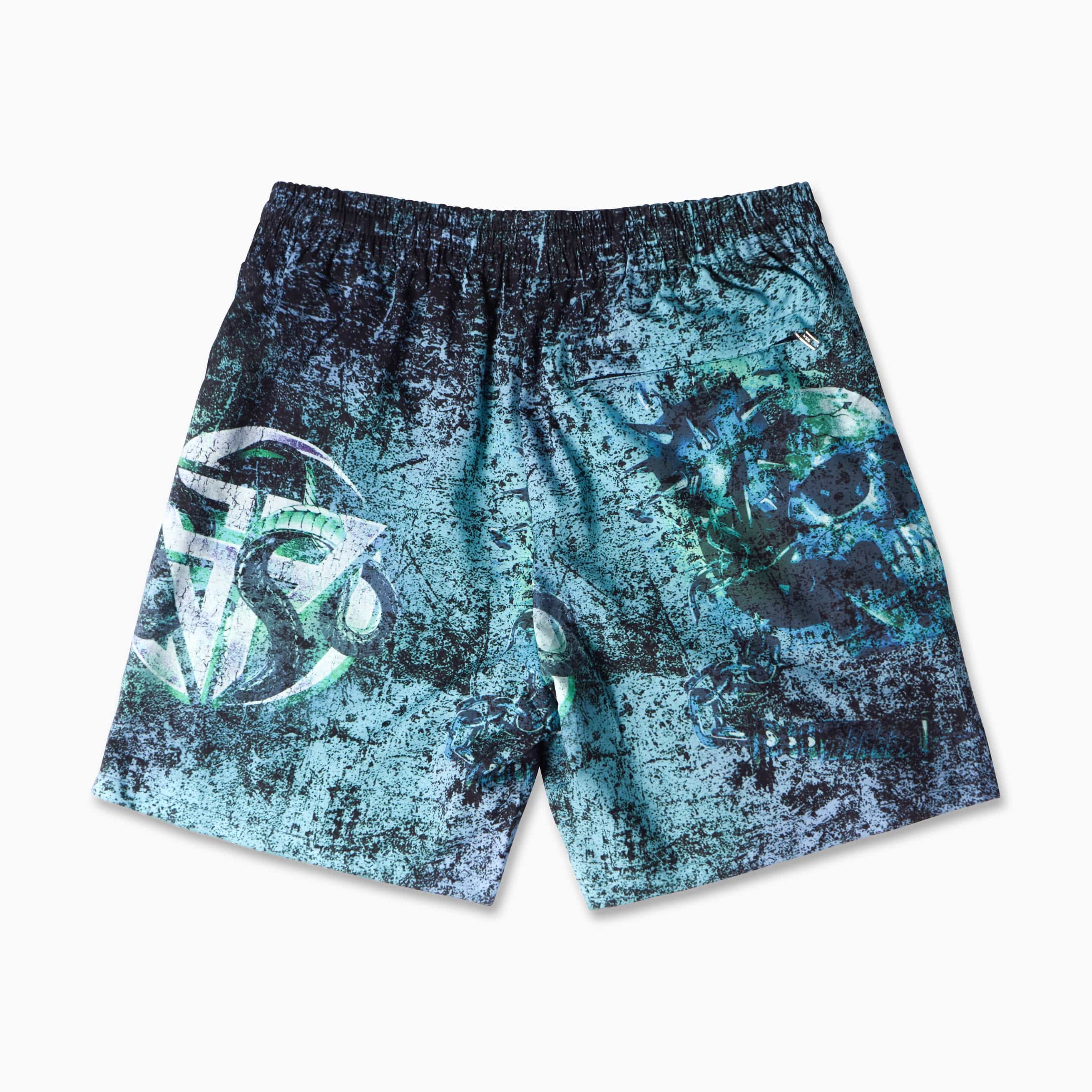 "Skid" Poly Shorts (green/purple) - Image 6