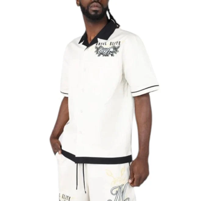 Smoke Rise Boxy Country Club SS Buttoned Down Set (Ecru/Black) WH25184 - Image 2