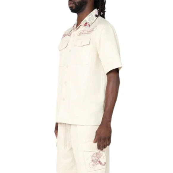 Smoke Rise Boxy Tapestry SS Buttoned Down Set (Ecru) WH25196 - Image 2