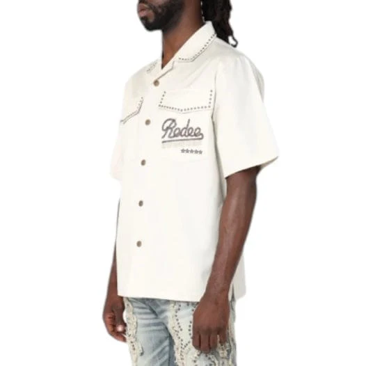 Smoke Rise Boxy Western Buttoned Down Shirt (Chalk) WH25198 - Image 3