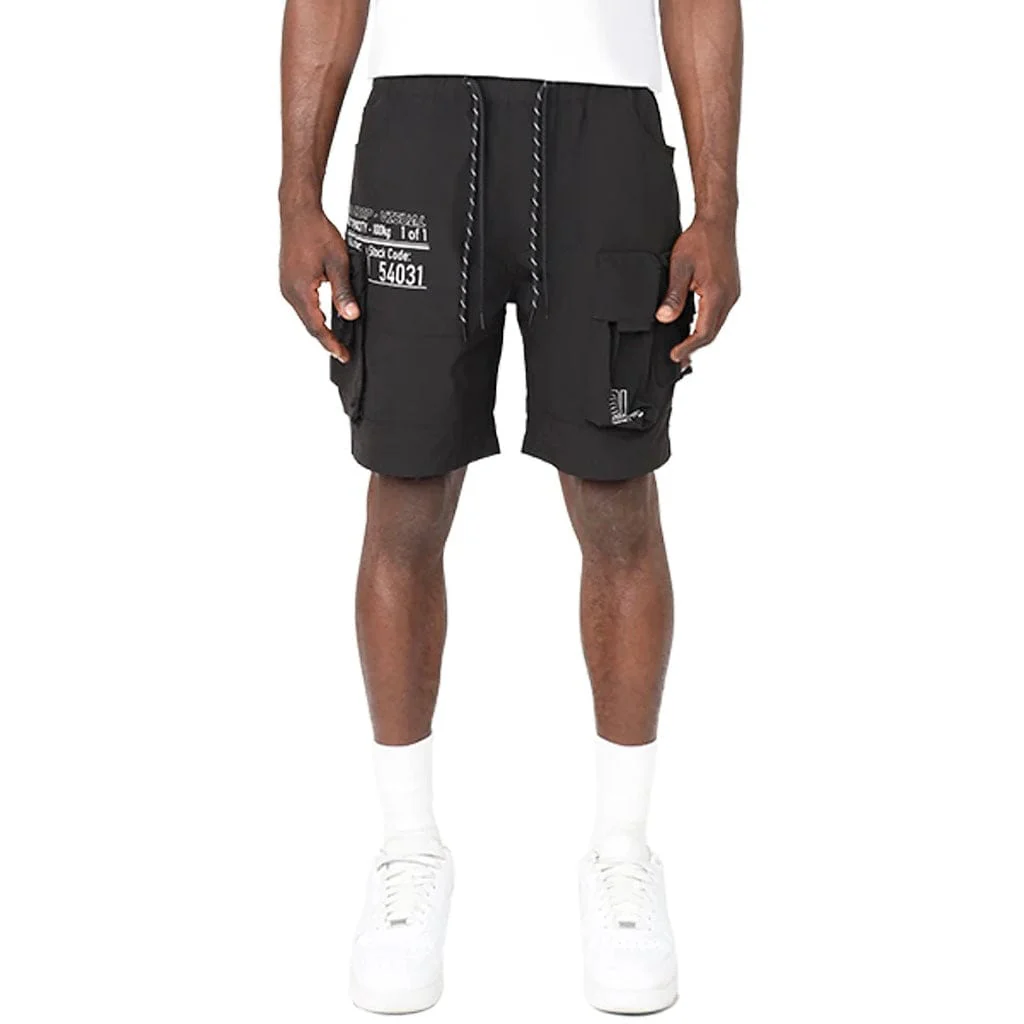 Smoke Rise Lounge Utility Cargo Shorts (Black) WS25283