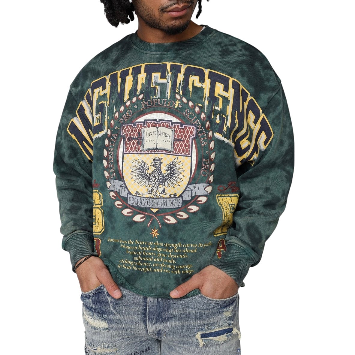 Smoke Rise Magnificence French Terry Crewneck (June Bug) FO25576 - Image 4
