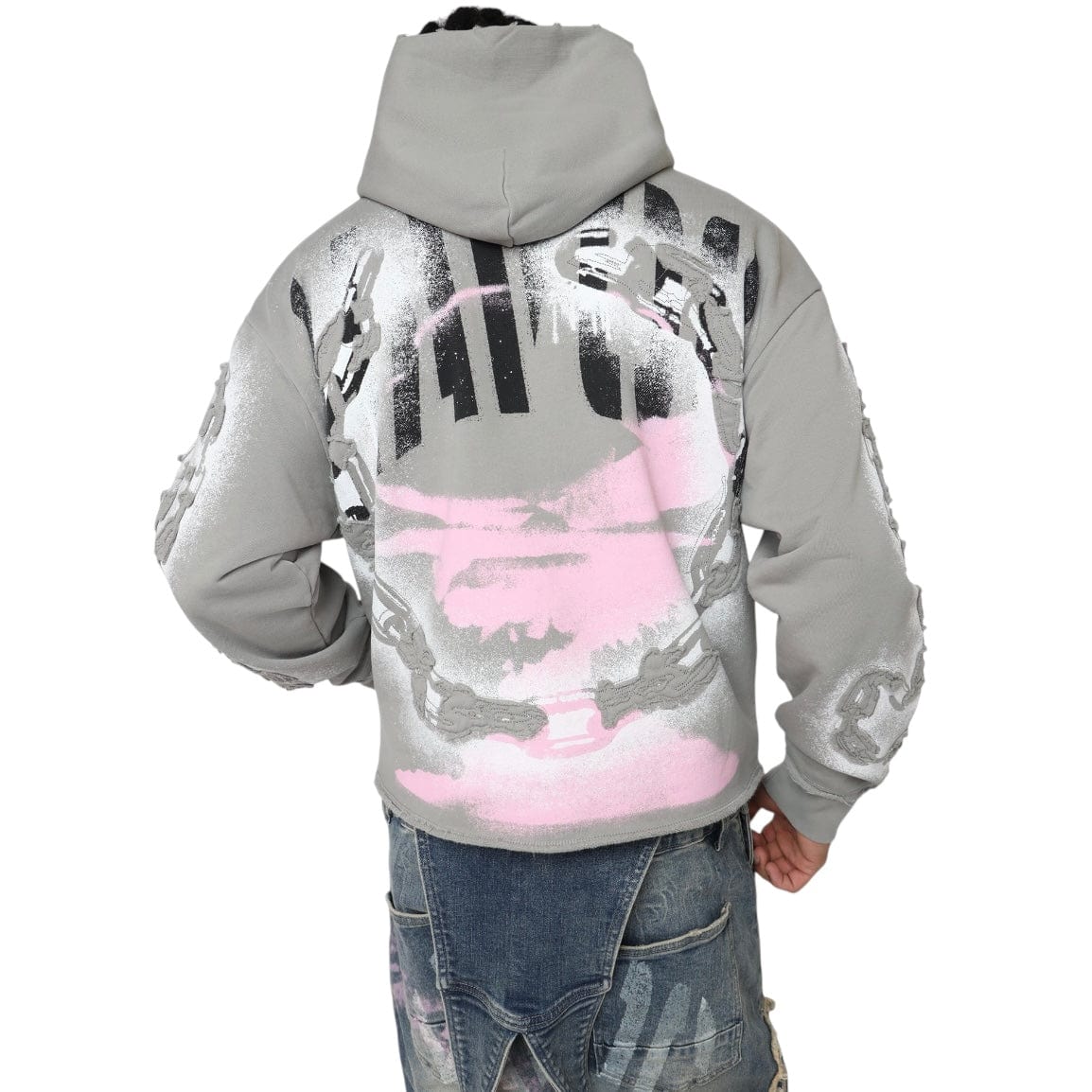 Smoke Rise Oversized Havoc Fleece Hoodie (Drizzle) FO25558 - Image 5