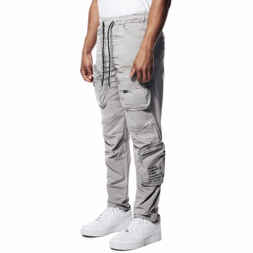 Smoke Rise Printed Nylon Utility Pants (Light Grey) WP23182 - Image 2
